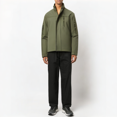 mens-green-windbreaker-zip-up-jacket