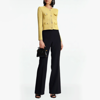 high-quality-elegant-slim-fit-short-ladies-yellow-coat