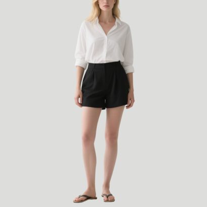 black-tailored-shorts-office-ready