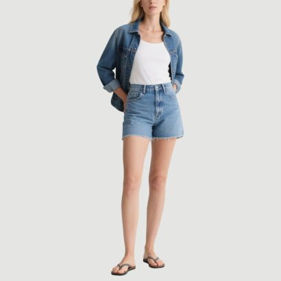 light-blue-frayed-hem-denim-shorts