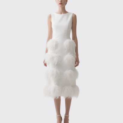 white-feather-accent-midi-dress-sleeveless-formal-event-gown